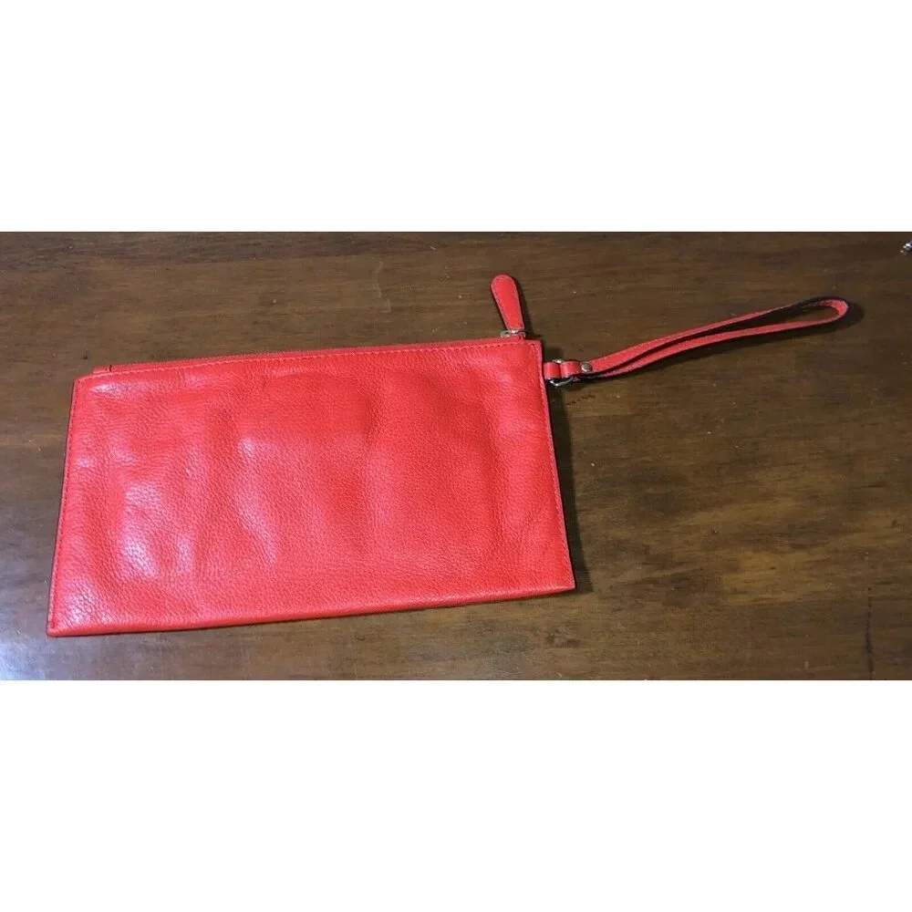 Michael Kors Fulton‎ large Flat phone case wallet wristlet leather red sangria
